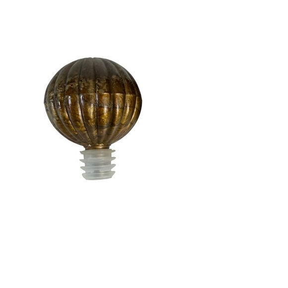 Decorative Leather Wrapped Bottle Decanter Brown Ornate Crest Vintage Home Decor - Picture 13 of 16